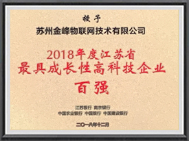 2018年度江蘇省の最も成長性のあるハイテク企業100社